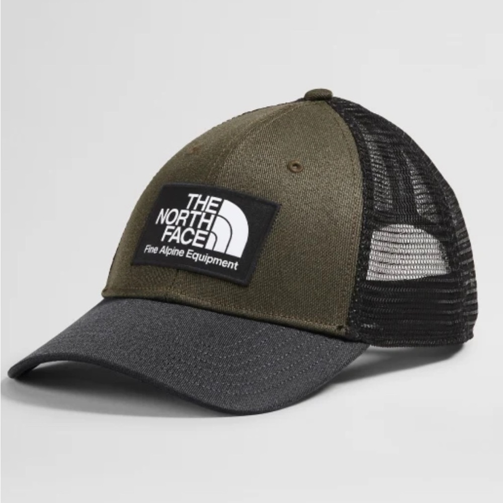 The North Face Olive and Black Mesh Mudder Trucker Cap